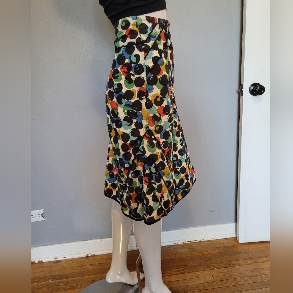Anthropologie Edme & Esyllte Watercolor Polka Dot Skirt, VGUC, Size 10 - Picture 3 of 11